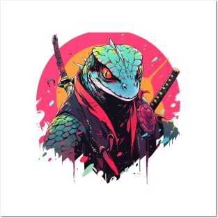 samurai lizard Posters and Art